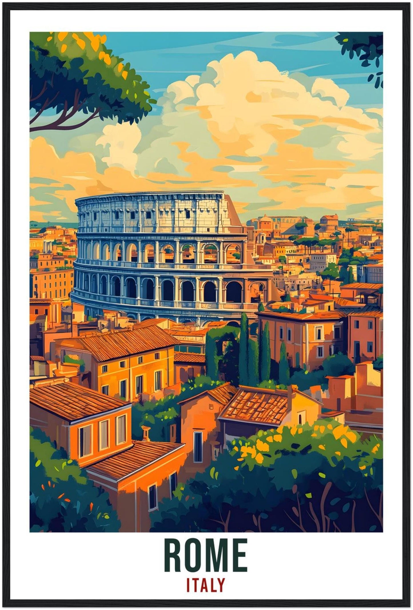 Rome Travel Print Italy Home Decor Rome Skyline Wall Art Gift Wall Hanging Art Lover Rome Italy Artwork Travel Poster Italian Travel Art