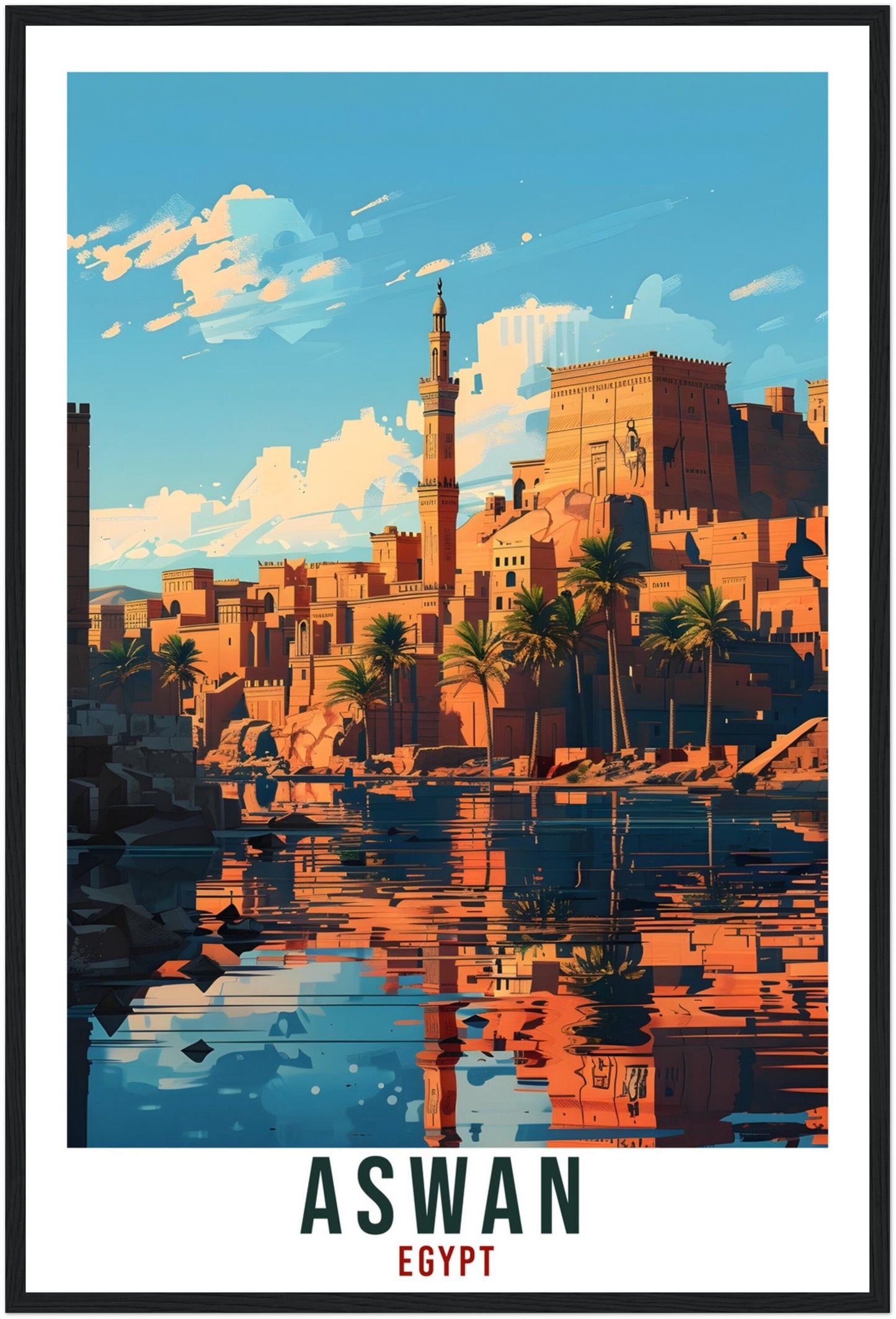 Aswan Egypt Travel Print Aswan Wall Art Wall Hanging Home Décor Aswan Gift Art Lovers Egypt Artwork Gift Print African Landmark Poster
