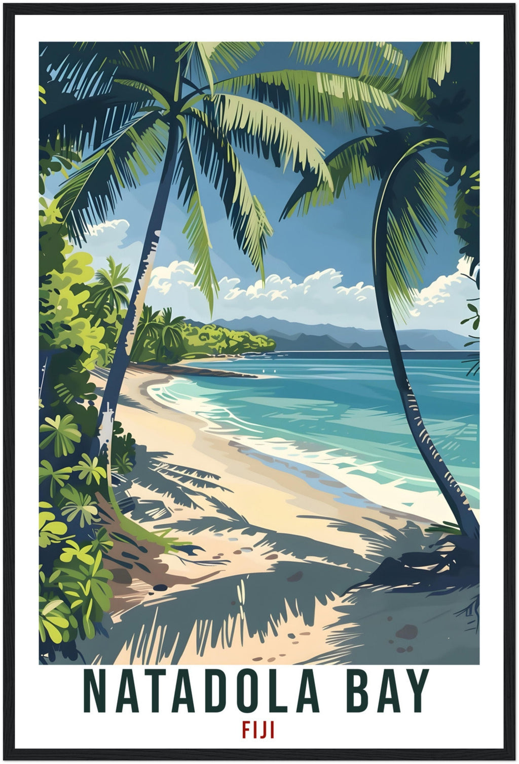 Natadola Bay Fiji Travel Print Fiji Wall Art Wall Hanging Home Décor Natadola Bay Gift Fiji Islands Artwork Travel Art Fijian Travel Poster