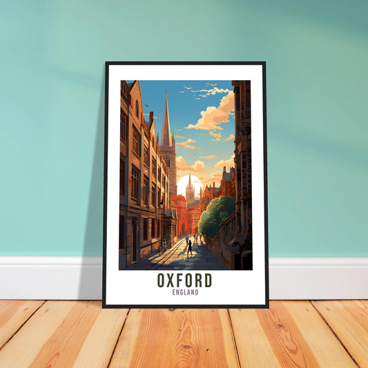 Oxford Travel Print Home Decor Oxfordshire England Wall Hanging Oxford Artwork Gift Oxford Travel Poster Artwork Oxford Art Lovers Gifts
