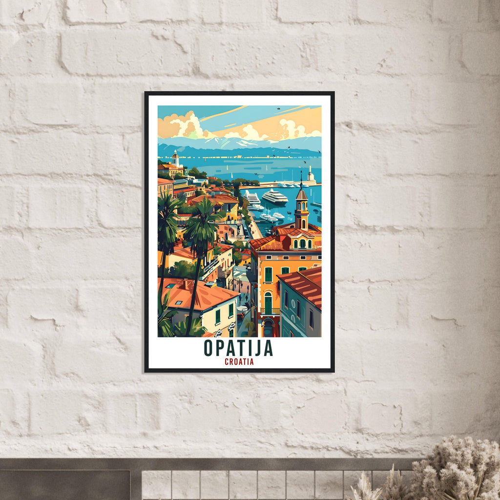 Opatija Travel Print Croatia Wall Art Wall Hanging Home Décor Opatija Gift Croatian Landmark Artwork Gift Croatia Holiday Travel Poster