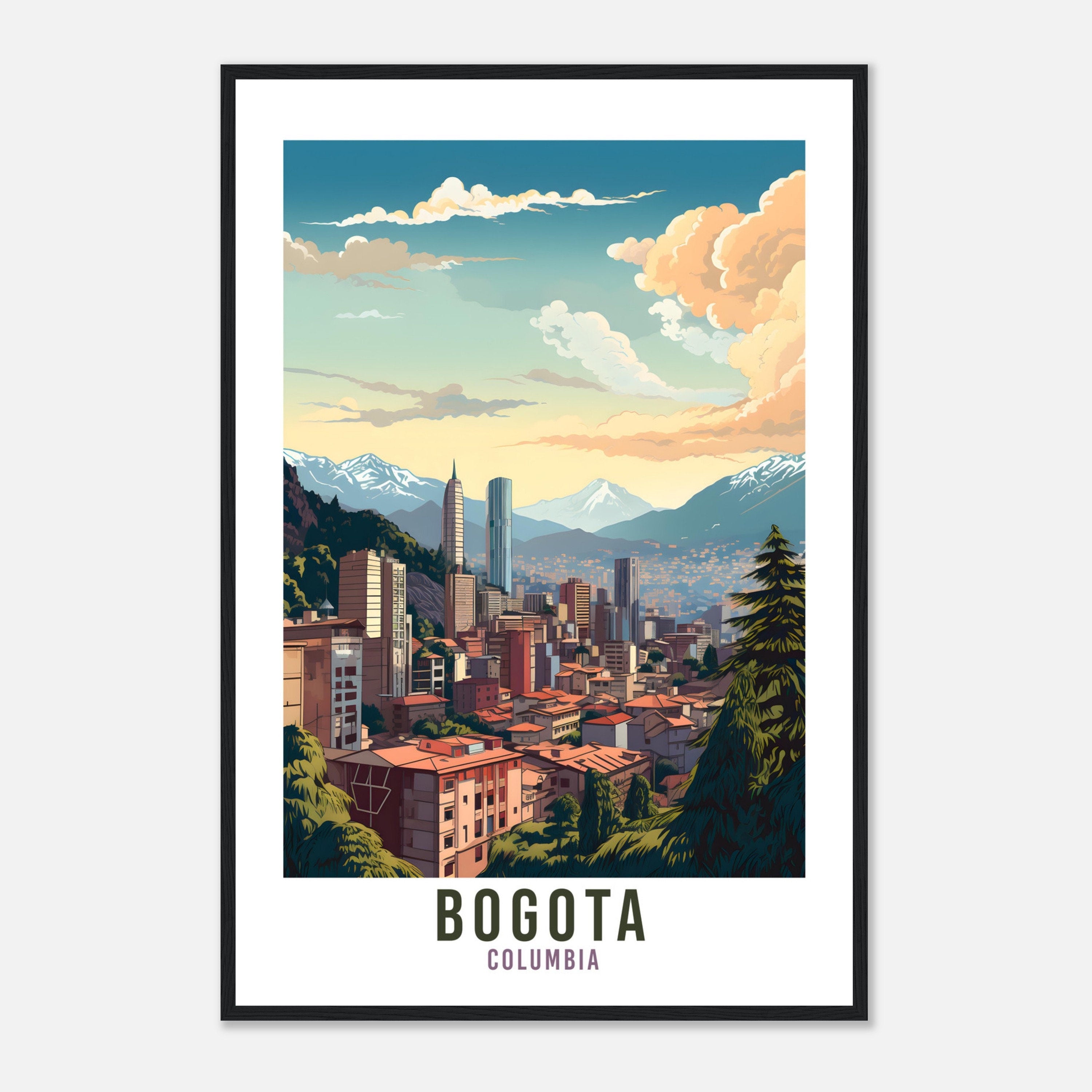 Bogota Travel Print Columbian Wall Art Bogota Wall Hanging Home Décor Gift Art Lovers Columbian Art Lover Gift Bogota Columbia Print
