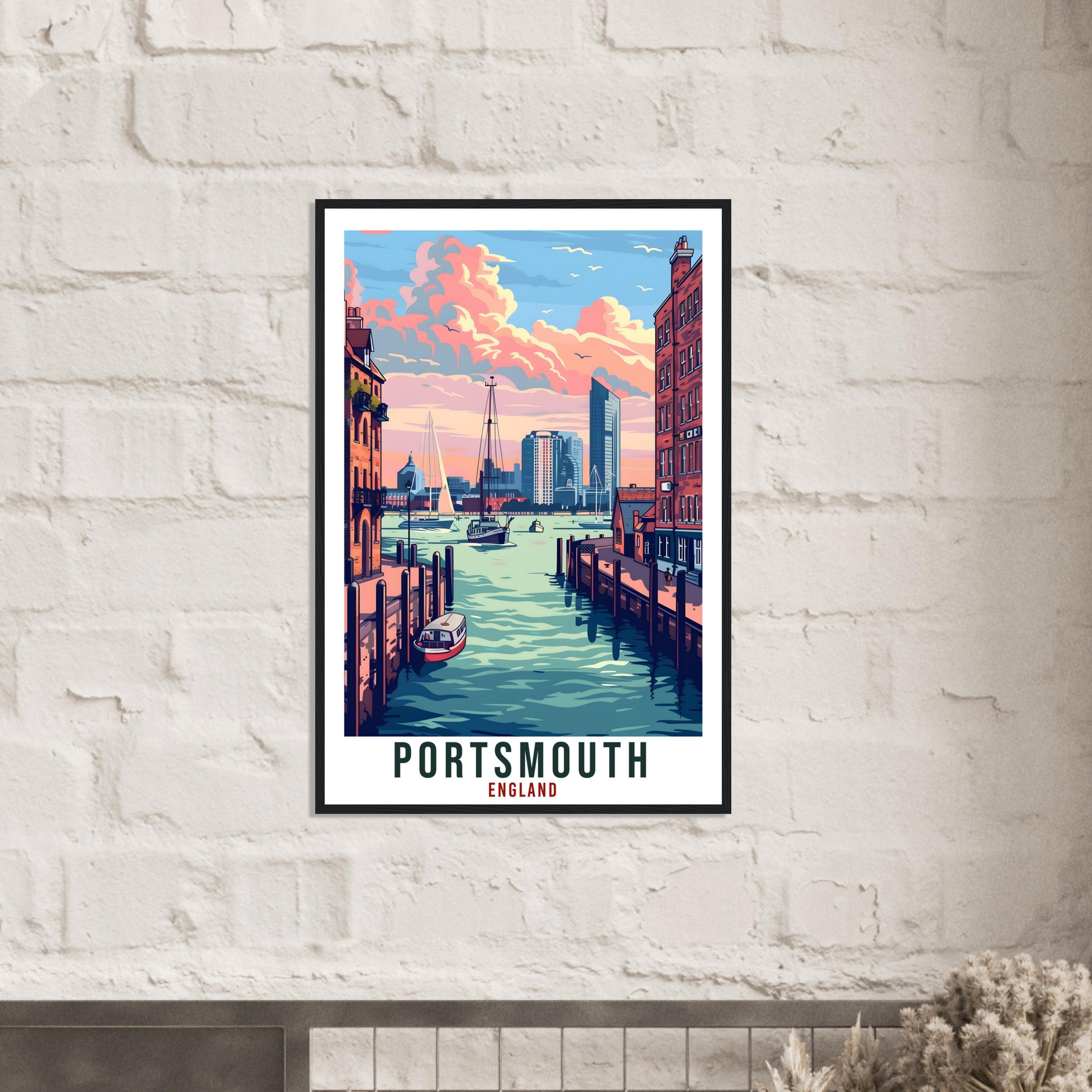 Portsmouth Travel Print Wall Art Wall Hanging Home Living Décor Portsmouth Gift Art Lovers Gift UK Artwork Gift Print England Travel Poster
