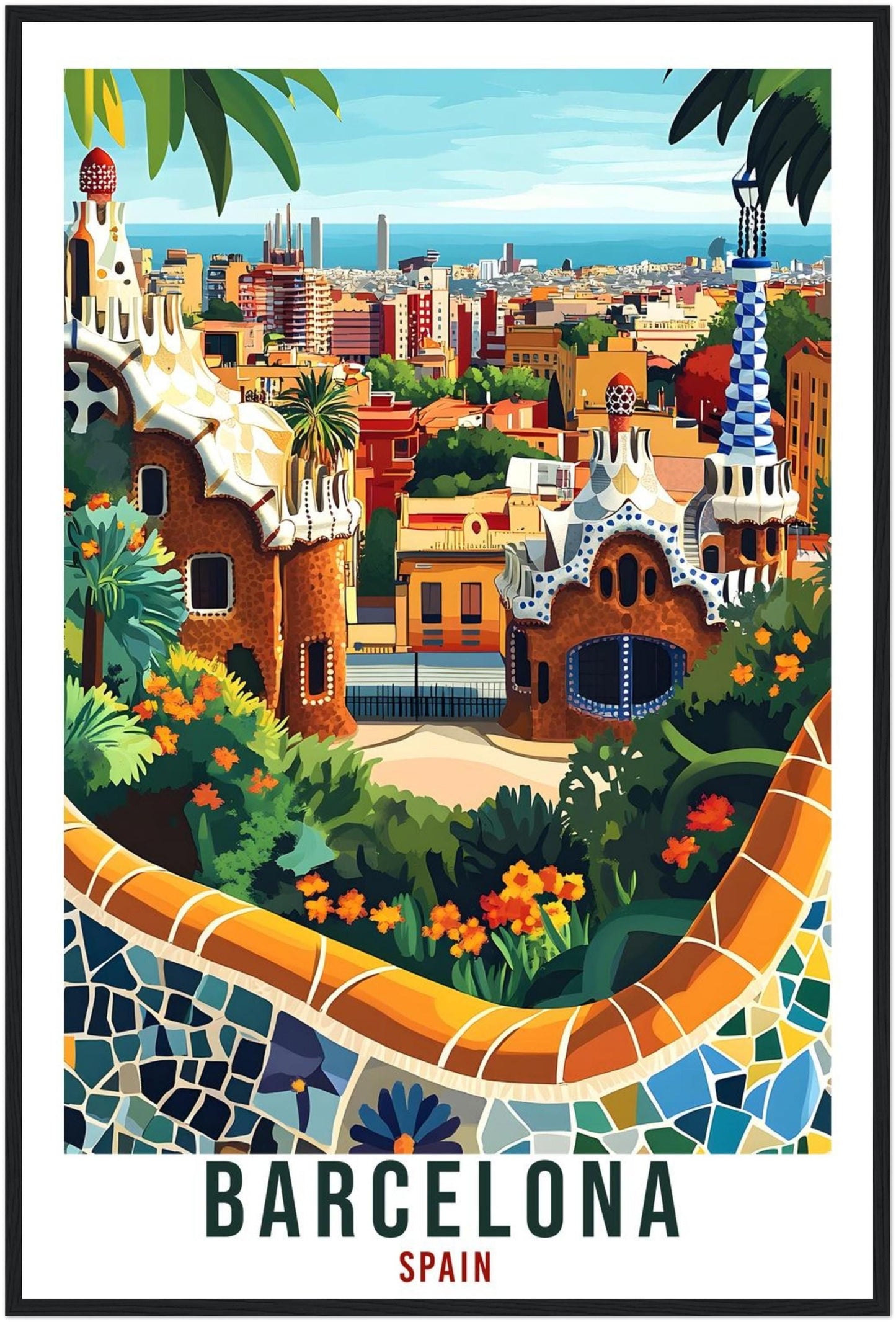 Barcelona Travel Print Spain Home Decor Barcelona Wall Art Gift Wall Hanging Art Lover Barcelona Spain Artwork Travel Poster Travel Art