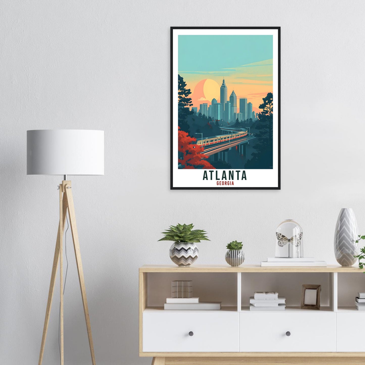 Atlanta Travel Print Georgia Home Decoration USA Cityscape Wall Art Gift Wall Hanging Art Lover Georgia Artwork Atlanta Travel Poster