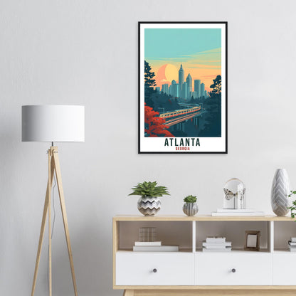 Atlanta Travel Print Georgia Home Decoration USA Cityscape Wall Art Gift Wall Hanging Art Lover Georgia Artwork Atlanta Travel Poster