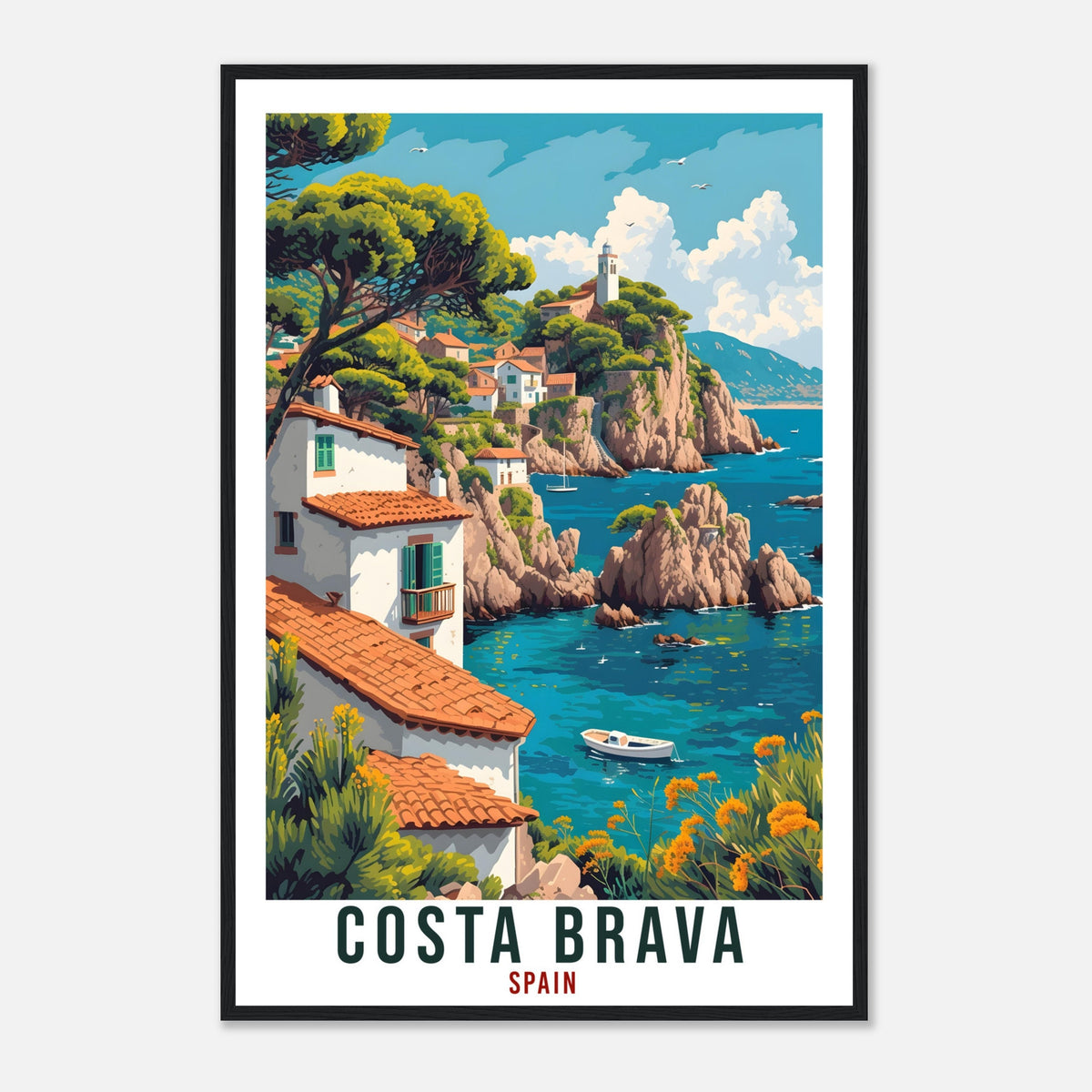 Costa Brava Travel Print Spain Home Decoration Spanish Wall Art Gift Wall Hanging Art Lover Spain Artwork Costa Brava Travel Poster
