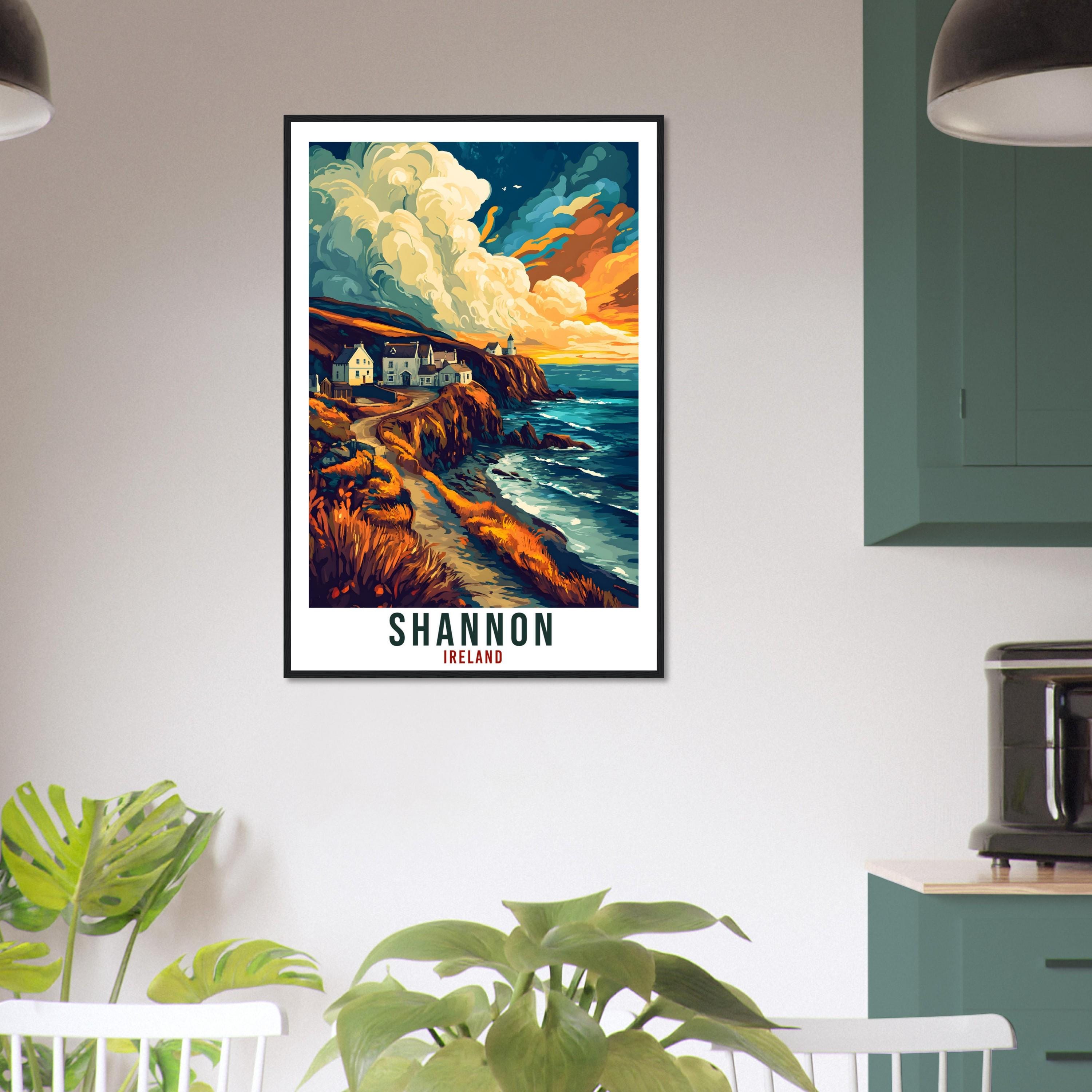 Shannon Travel Print Ireland Home Decor Co Clare Wall Art Wall Hanging Art Lover Irish Artwork Travel Poster Shannon Ireland Travel Art