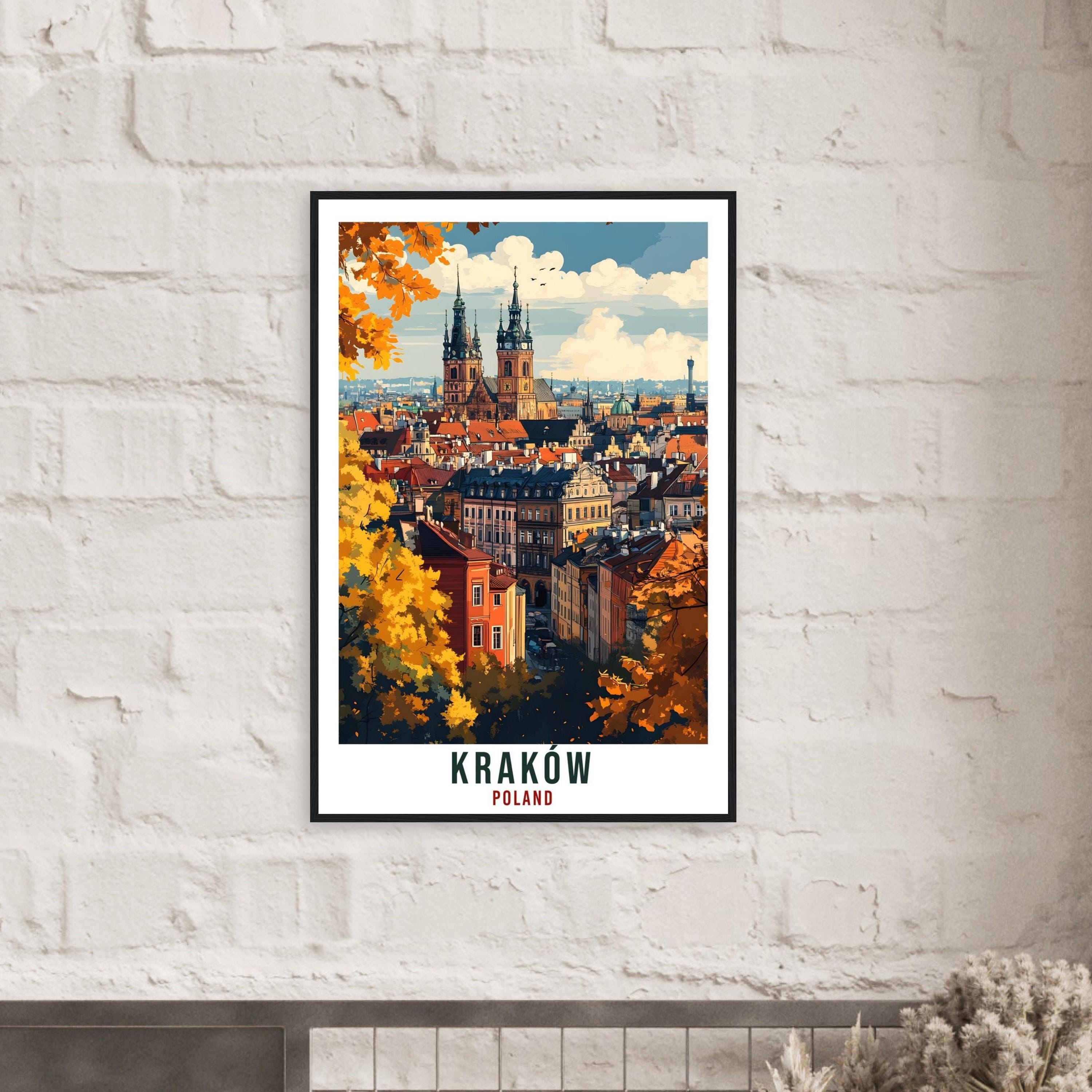Kraków Travel Print Poland Home Decor Kraków Wall Art Gift Wall Hanging Art Lover Kraków Polish Artwork Travel Poster Poland Travel Art