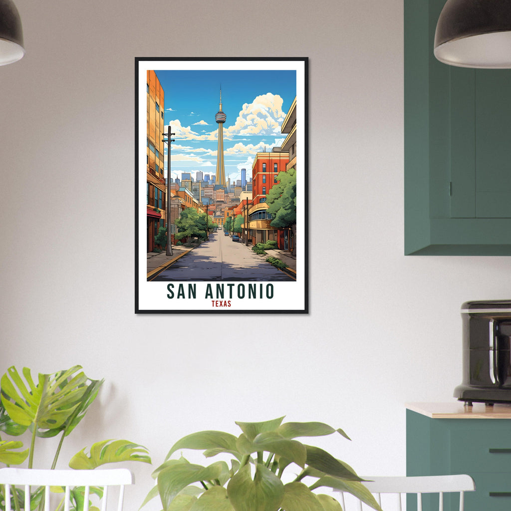 San Antonio Travel Print Texas Home Decoration USA City Wall Art Gift Wall Hanging Art Lover Texas Artwork San Antonio Skyline Travel Poster