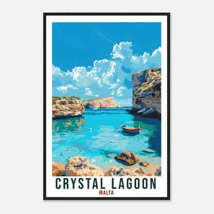 Crystal Lagoon Malta Travel Print Wall Art Wall Hanging Home Décor Gift Art Lover Gift Malta Artwork Gift Malta Crystal Lagoon Travel Poster