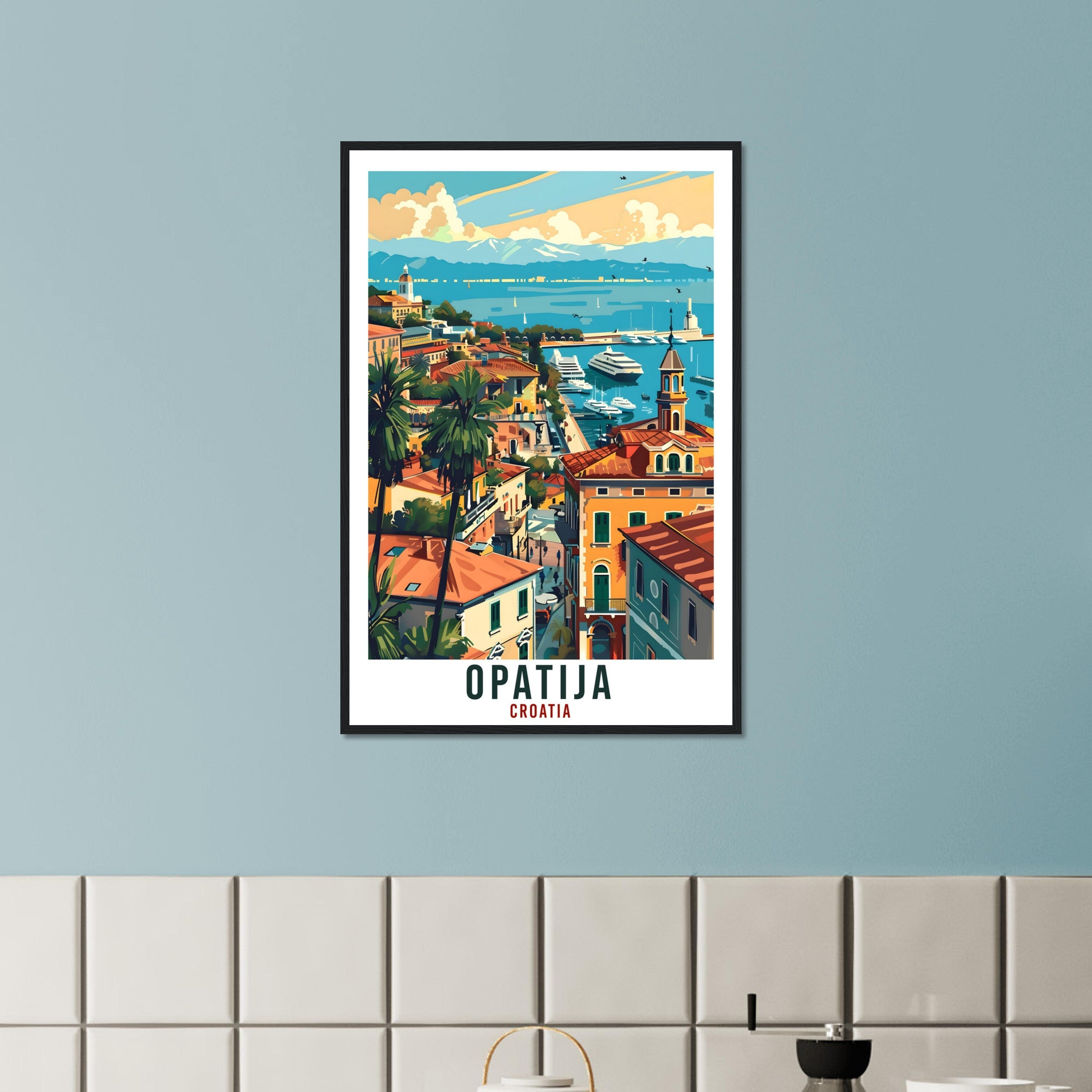 Opatija Travel Print Croatia Wall Art Wall Hanging Home Décor Opatija Gift Croatian Landmark Artwork Gift Croatia Holiday Travel Poster