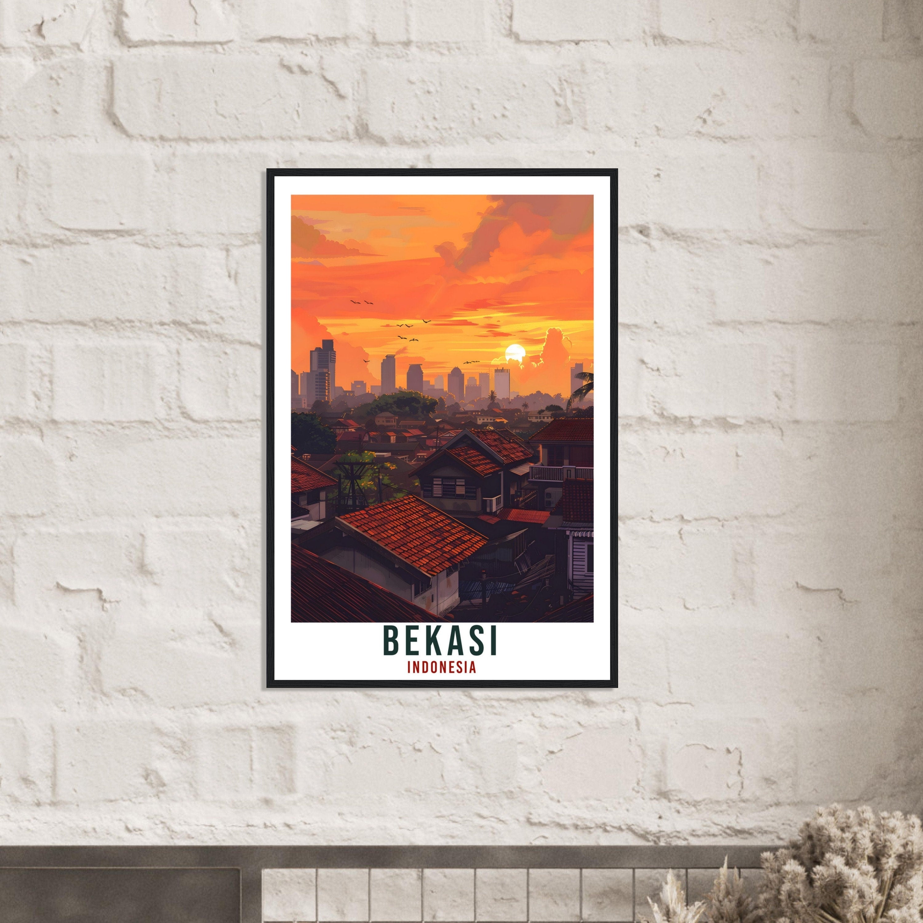 Bekasi Travel Print Bali Wall Art Indonesia Wall Hanging Home Décor Bekasi Gift Landmark Artwork Travel Art Indonesia Bekasi Travel Poster