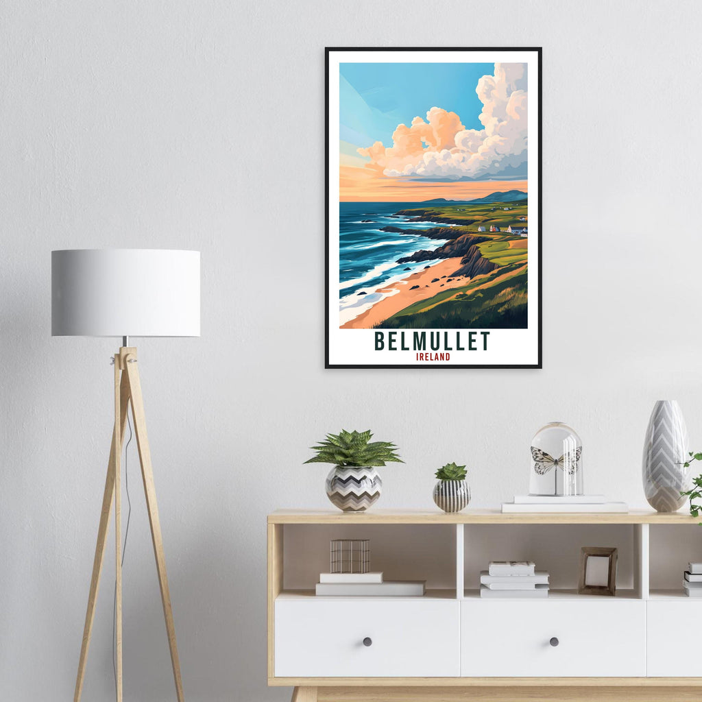 Belmullet Travel Print Ireland Home Decor Mayo Wall Art Gift Wall Hanging Art Lover Belmullet Irish Artwork Travel Poster Ireland Travel Art