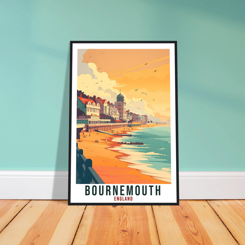 Bournemouth Travel Print Wall Art Wall Hanging Home Living Décor Art Lovers Gift UK Artwork Gift Print Bournemouth England Travel Poster