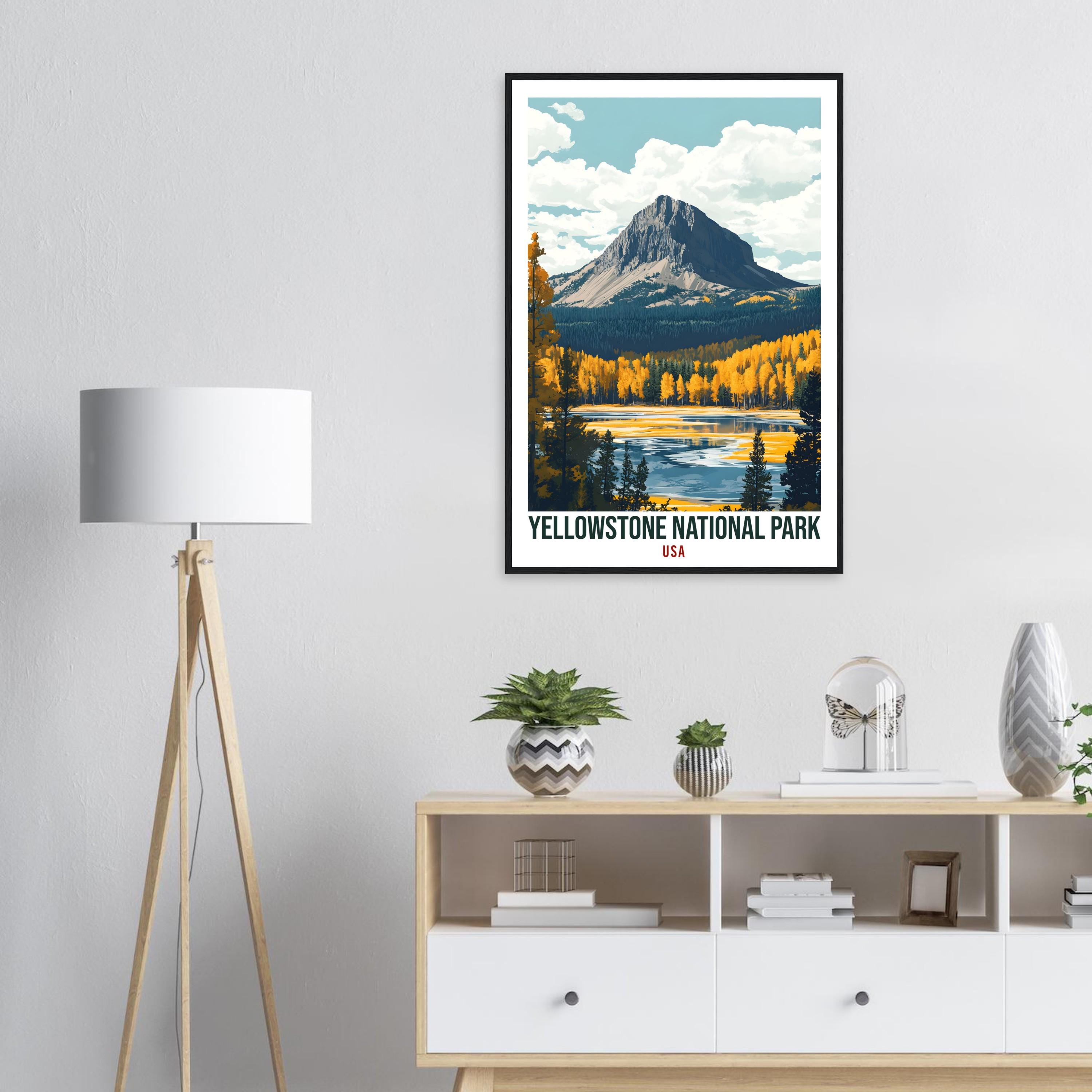 Yellowstone National Park USA Travel Print Wall Art Wall Hanging Décor Yellowstone National Park Gift Travel Art USA Artwork Travel Poster