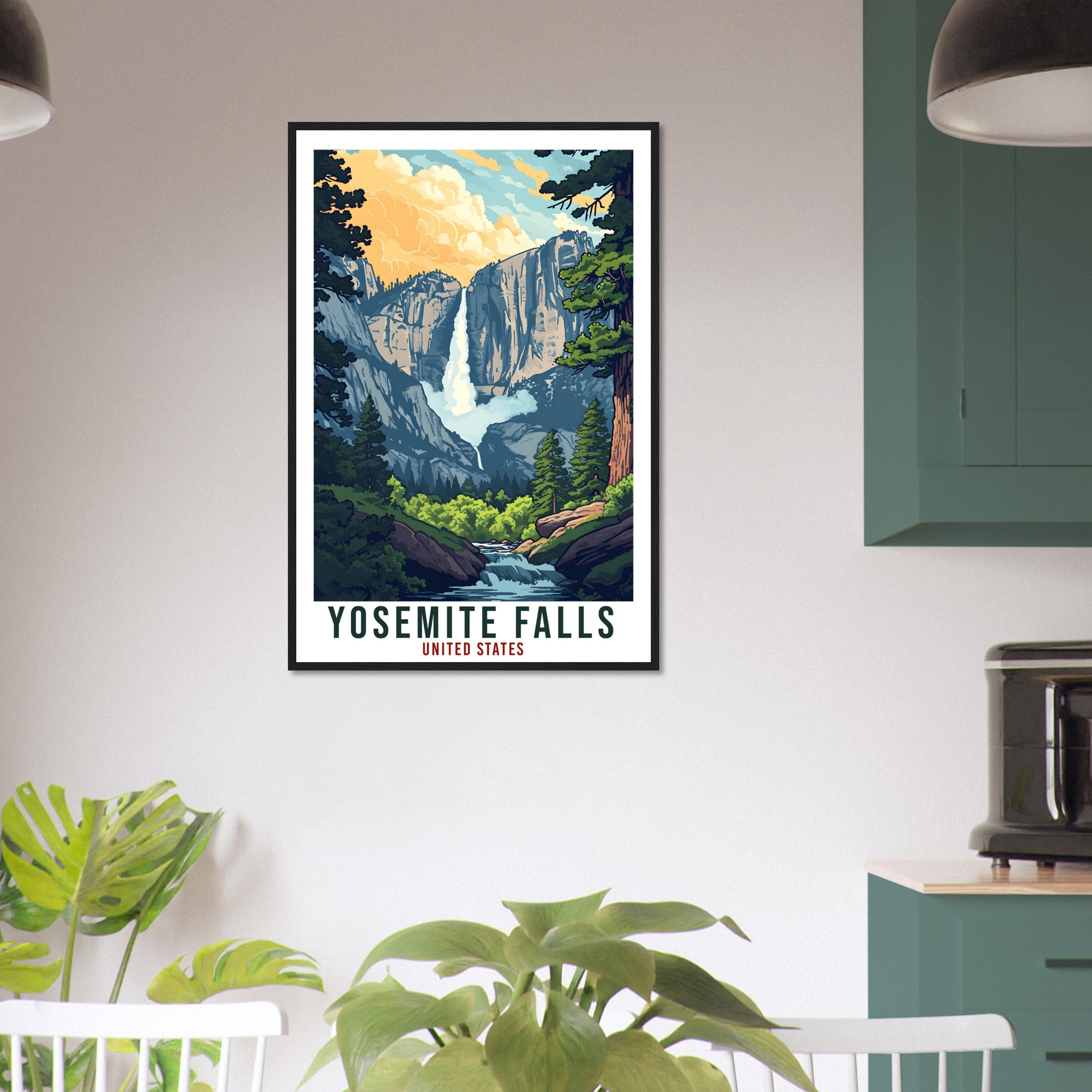 Yosemite Falls Travel Print California Home Decoration USA City Wall Art Gift Wall Hanging Art Lover Artwork Yosemite Falls Travel Poster