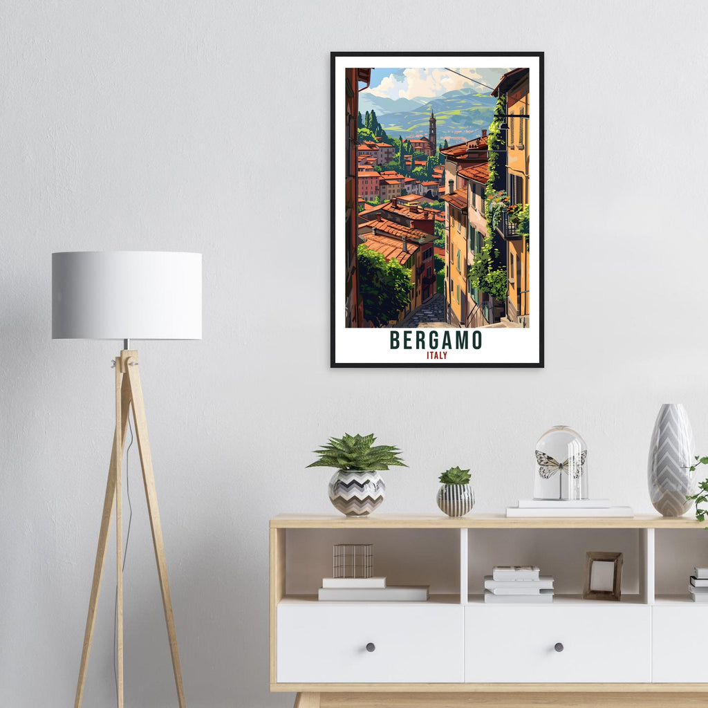 Bergamo Travel Print Italy Wall Art Wall Hanging Home Living Décor Bergamo Gift Art Lovers Gift Italy Artwork Gift Italian Travel Poster