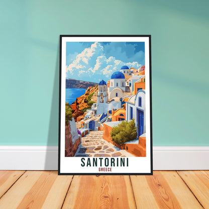 Santorini Travel Poster Greece Home Decor Santorini Greek Island Wall Art Gift Wall Hanging Art Lover Greece Artwork Santorini Travel Print