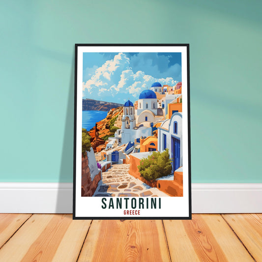 Santorini Travel Poster Greece Home Decor Santorini Greek Island Wall Art Gift Wall Hanging Art Lover Greece Artwork Santorini Travel Print