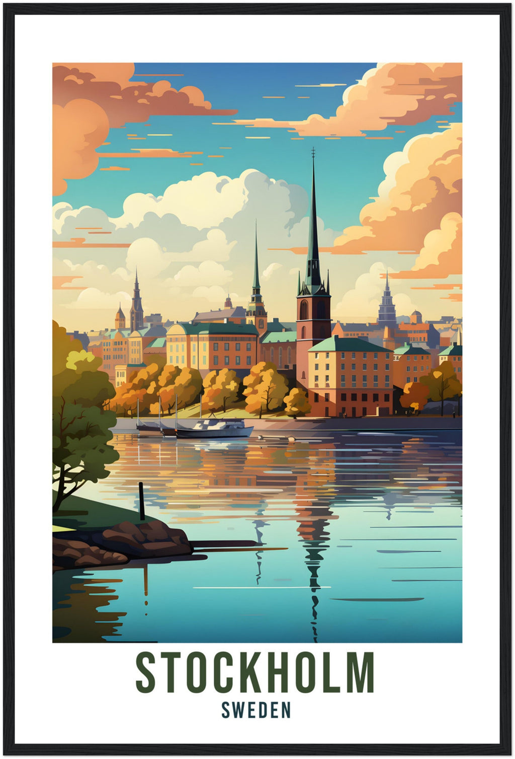 Stockholm Travel Print Wall Art Sweden Wall Hanging Home Décor Stockholm Gift Art Lovers Sweden Art Lover Gift Stockholm City Travel Print