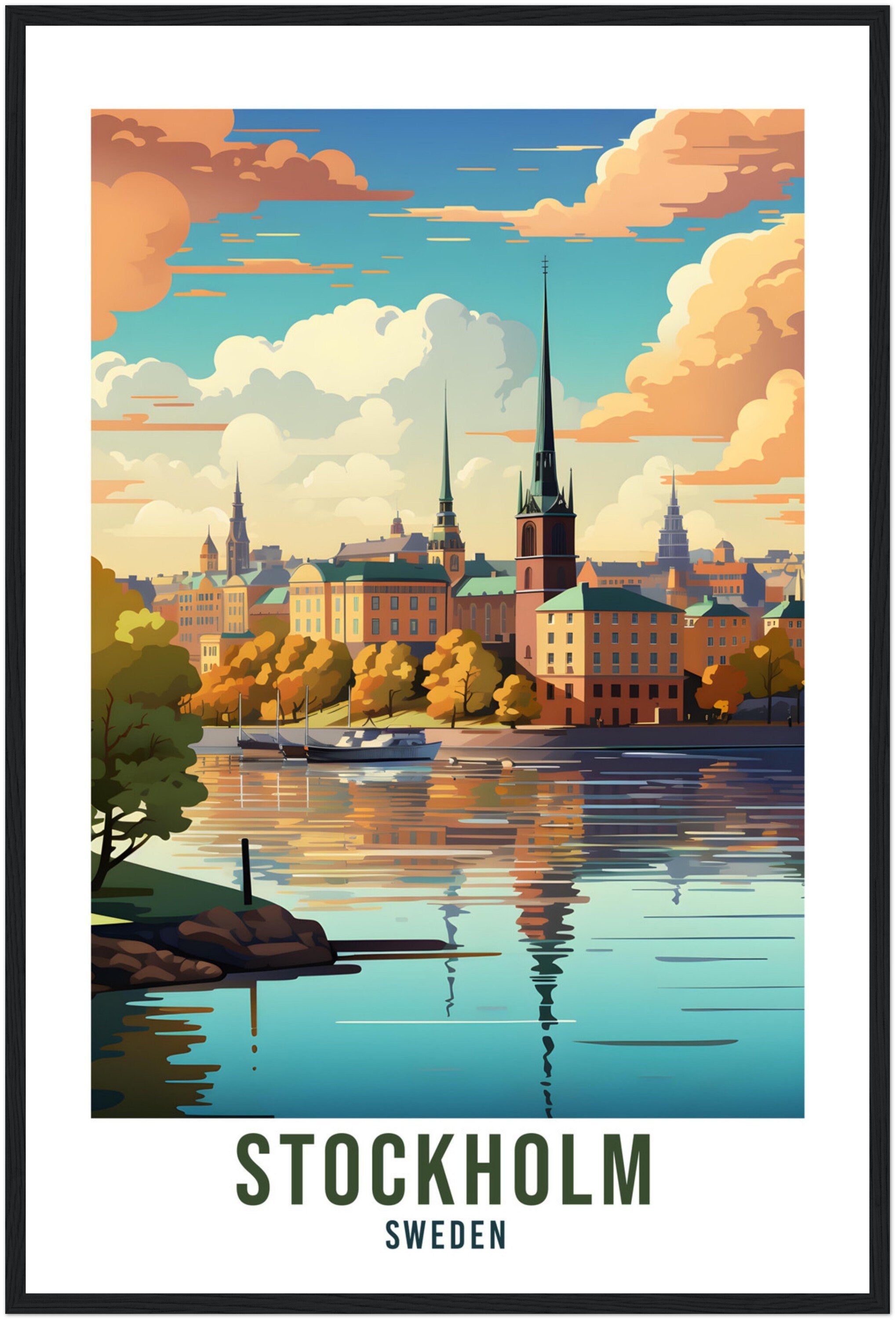Stockholm Travel Print Wall Art Sweden Wall Hanging Home Décor Stockholm Gift Art Lovers Sweden Art Lover Gift Stockholm City Travel Print