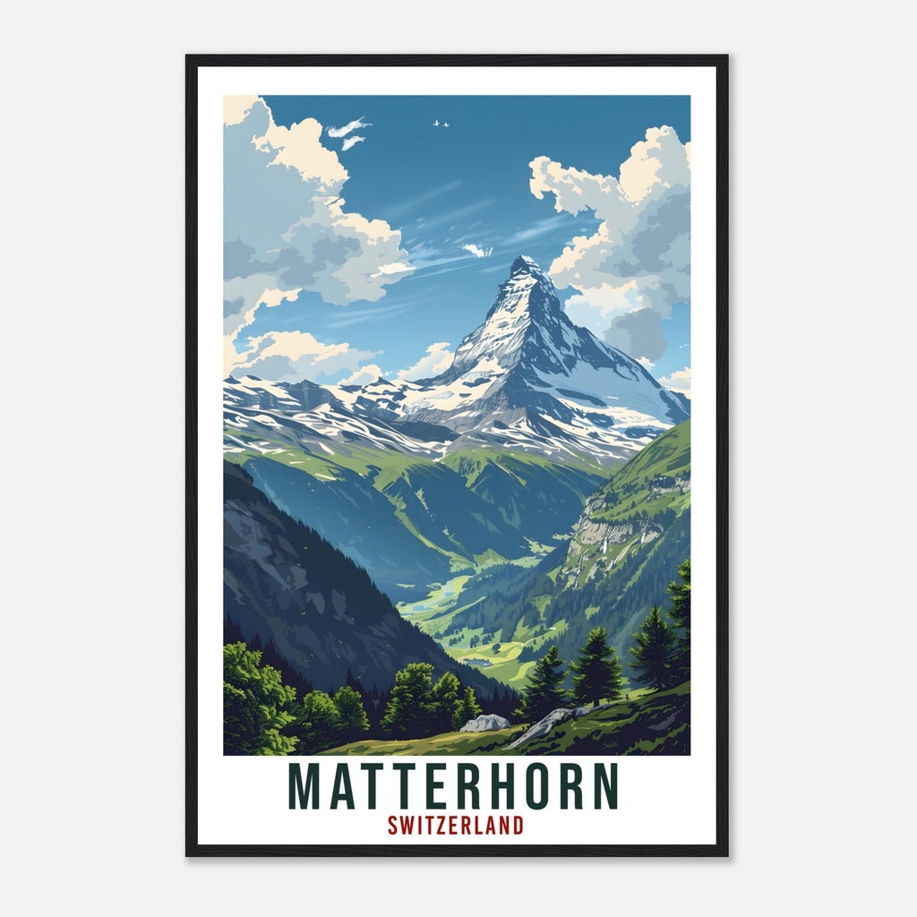 Matterhorn Travel Print Swiss Wall Art Wall Hanging Home Living Décor Matterhorn Gift Art Lover Switzerland Artwork Gift Swiss Travel Poster