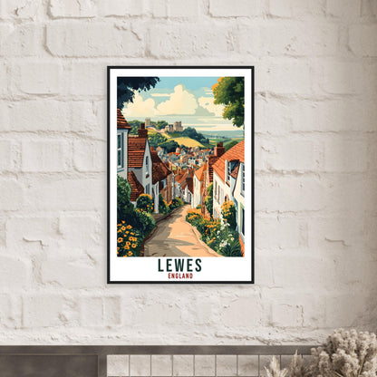 Lewes Travel Print England East Sussex Home Decor Lewes Wall Art Gift Wall Hanging Art Lover Lewes England Artwork Travel Poster Travel Art