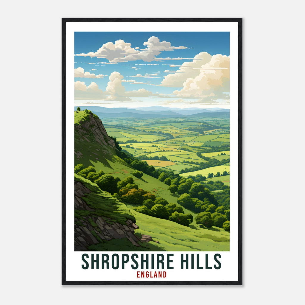 Shropshire Hills Travel Print English Wall Art Home Wall Hanging Travel Art Gift Shropshire Hills Travel Poster England Landscape Artwork