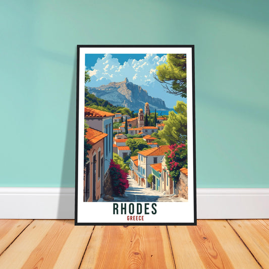 Rhodes Travel Print Greece Home Decoration Rhodes Greek Island Wall Art Gift Wall Hanging Art Lover Greece Artwork Rhodes Travel Poster
