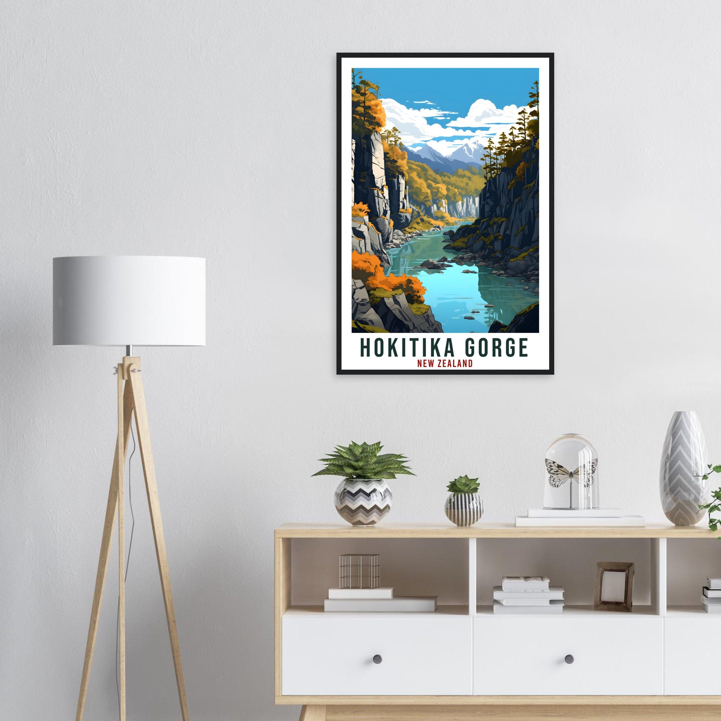 Hokitika Gorge Travel Print Wall Art Hokitika Gorge New Zealand Artwork Art Gifts Hokitika Gorge Travel Poster New Zealand Art Lovers Gift