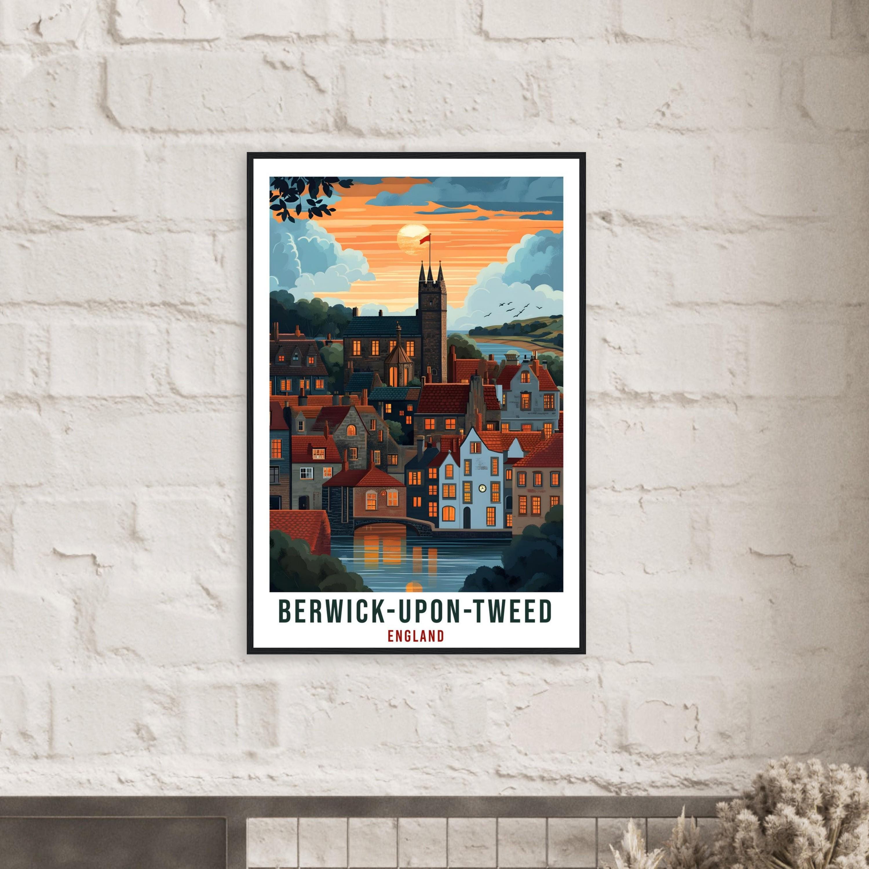 Berwick-Upon-Tweed Travel Print England Wall Art Gift Wall Hanging Art Lover Berwick-Upon-Tweed England Republic Artwork Travel Poster UK