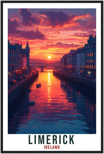 Limerick Travel Print Ireland Home Decoration Limerick  Wall Art Gift Wall Hanging Art Lover Irish Artwork Ireland Limerick  Travel Poster
