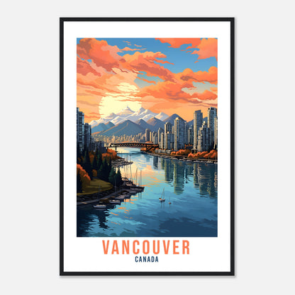 Vancouver Travel Print Wall Art Vancouver Canada Wall Hanging Home Decoration Vancouver City Sunset Wall Art Print Vancouver Canada Poster
