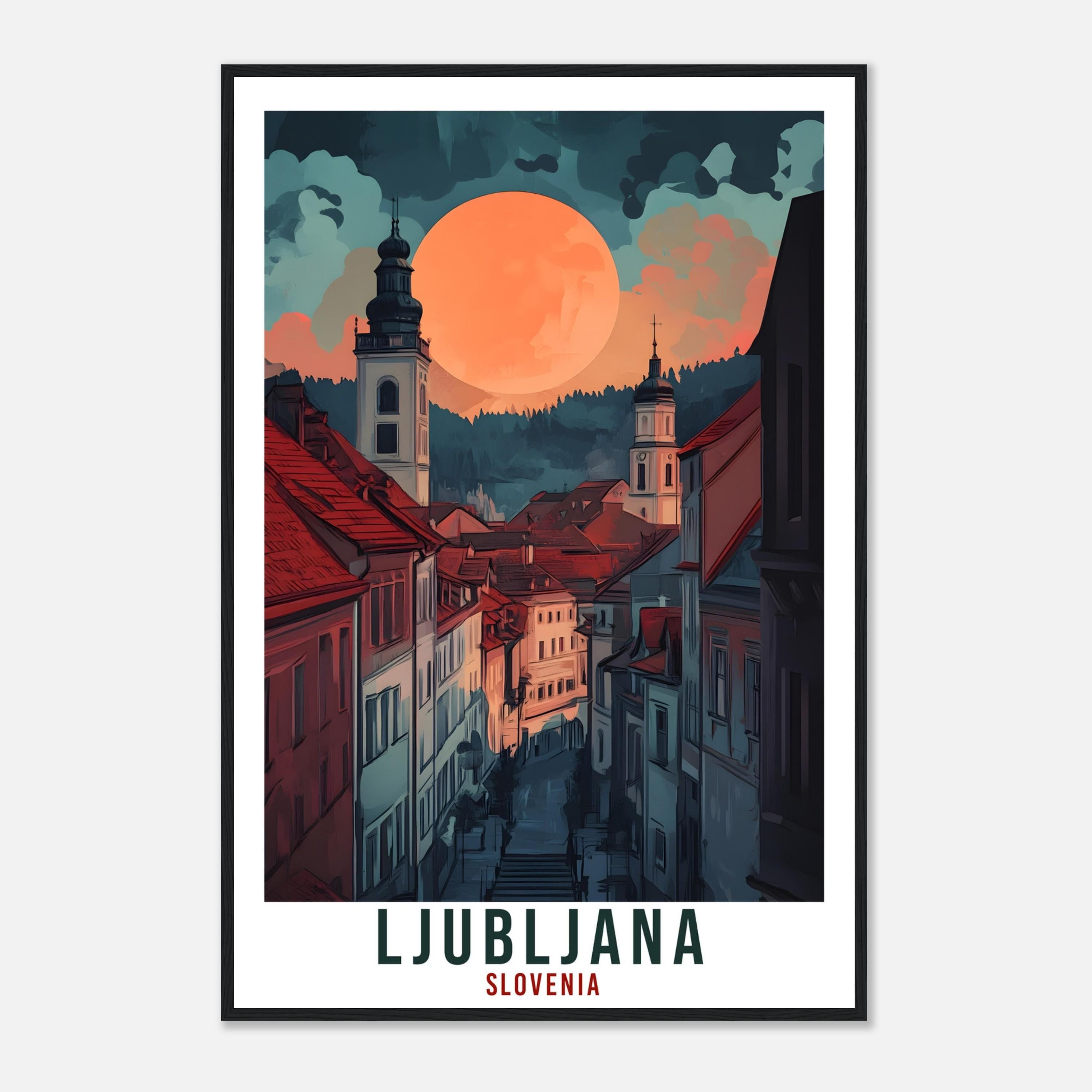 Ljubljana Travel Print Slovenia Decor Ljubljana Wall Art Gift Wall Hanging Art Lover Ljubljana Slovenia Artwork Travel Poster Slovenia Art