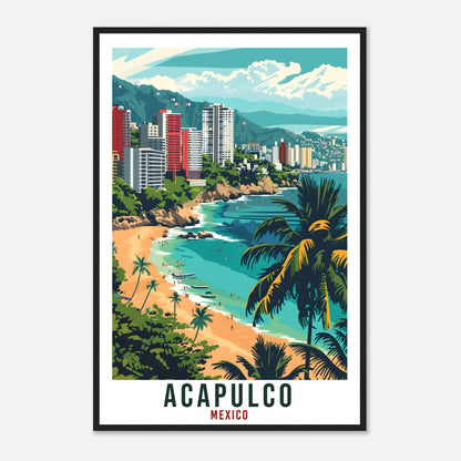 Acapulco Mexico Travel Print Mexico Wall Art Wall Hanging Home Décor Acapulco Beach Mexico Landmark Artwork Gift South America Travel Poster