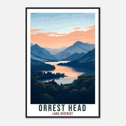 Orrest Head Travel Print Lake District Home Orrest Head Wall Art Wall Hanging Art Lover Lake District Artwork Travel Poster Cumbria Travel