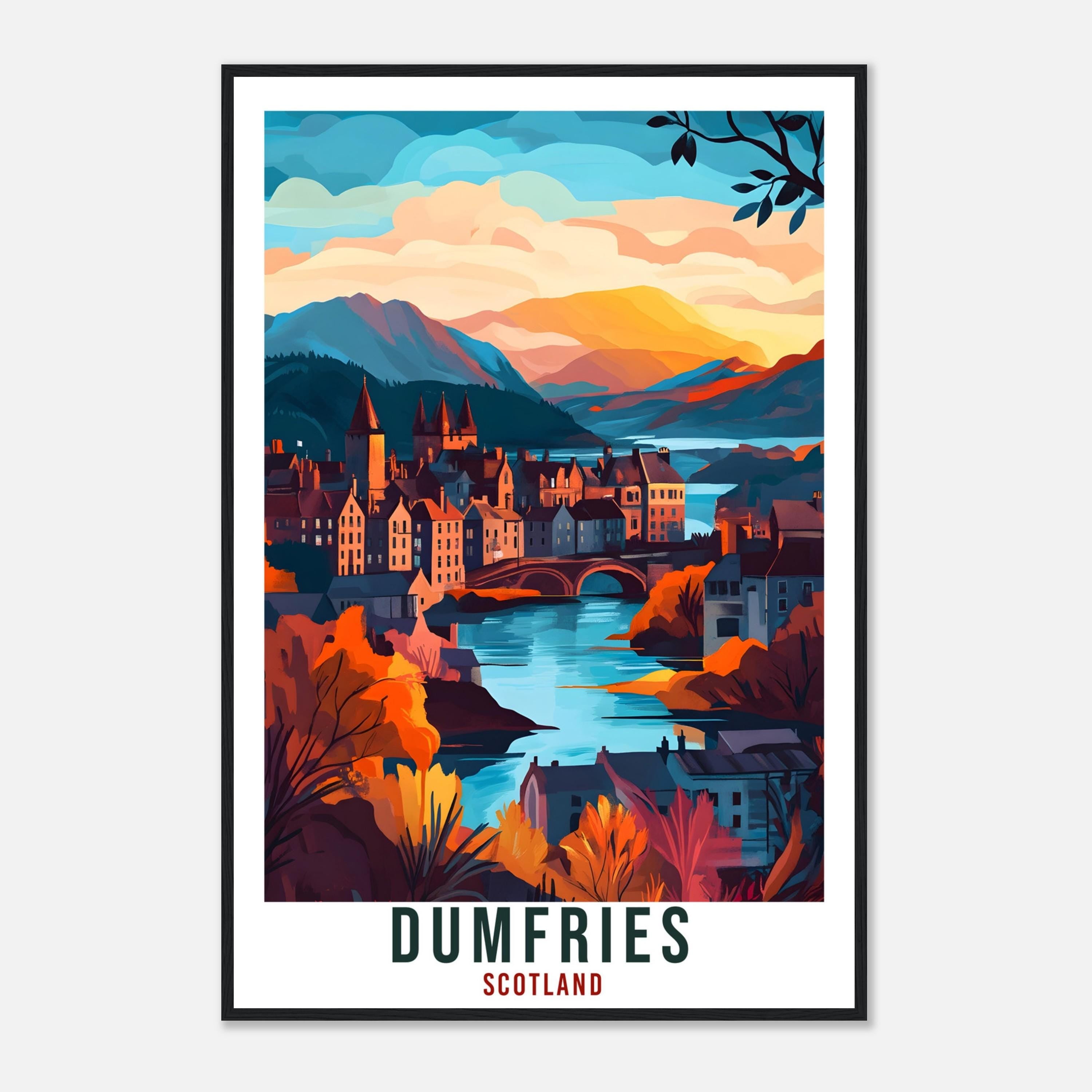 Dumfries Travel Print Scotland Home Decor Dumfries Wall Art Wall Hanging Art Lover Scotland Artwork Travel Poster Dumfries Travel Art Gift