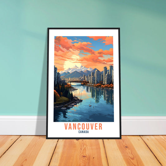 Vancouver Travel Print Wall Art Vancouver Canada Wall Hanging Home Decoration Vancouver City Sunset Wall Art Print Vancouver Canada Poster