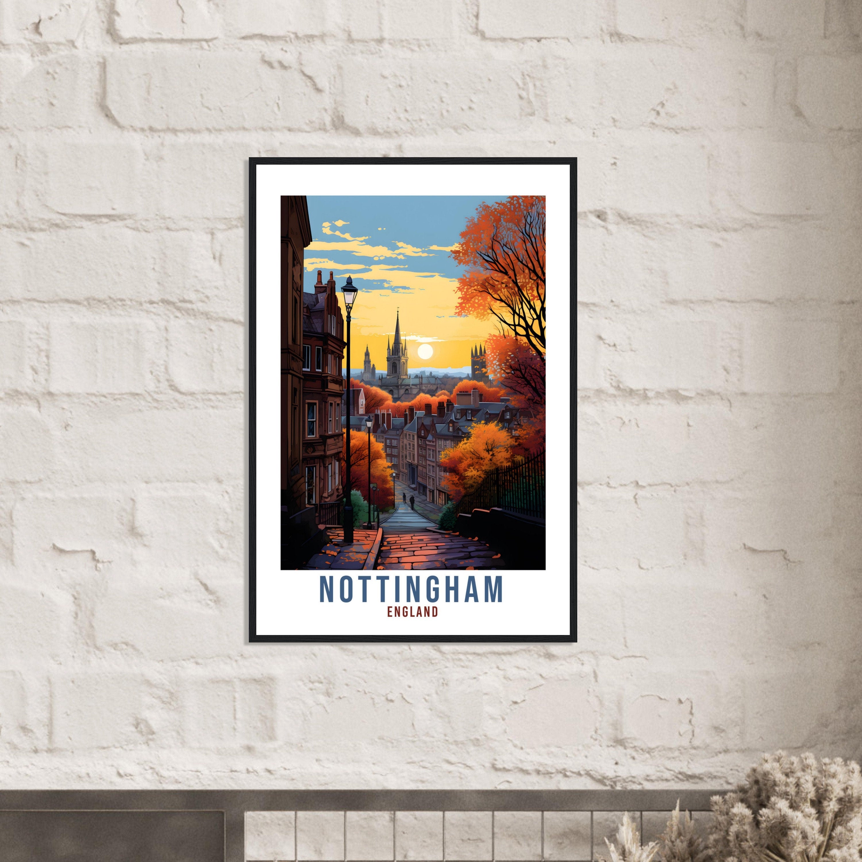 Nottingham Travel Print Home Decor Nottinghamshire East Midlands Wall Hanging Nottingham Artwork Gift Nottingham Travel Poster Artwork
