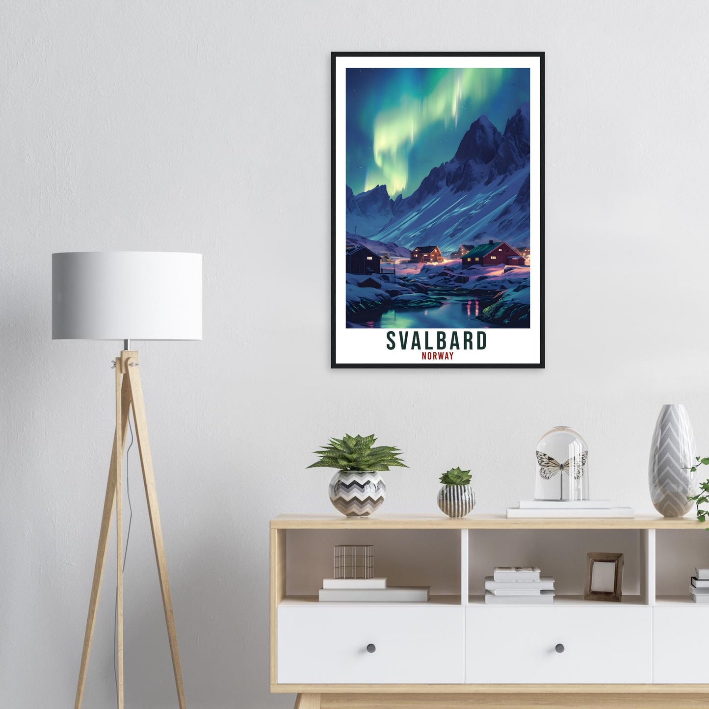 Svalbard Travel Print Winter Northern Lights Wall Art Wall Hanging Travel Art Gift Svalbard Travel Poster Norway Landscape Artwork Art Lover