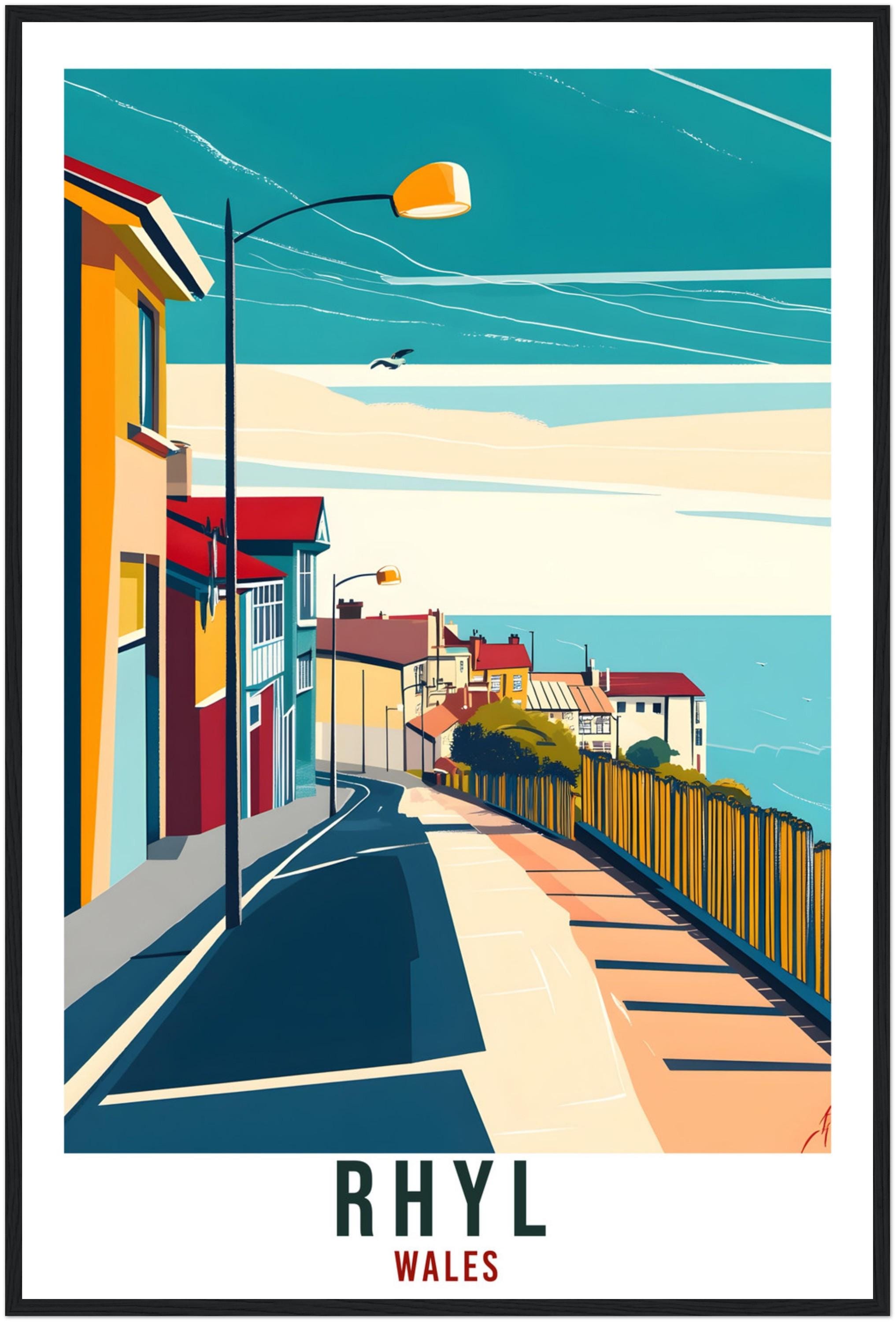 Rhyl Travel Print Wales Home Decor Rhyl Wall Art Wall Hanging Art Lover Wales Artwork Travel Poster Wales Rhyl Travel Artwork Rhyl Gift