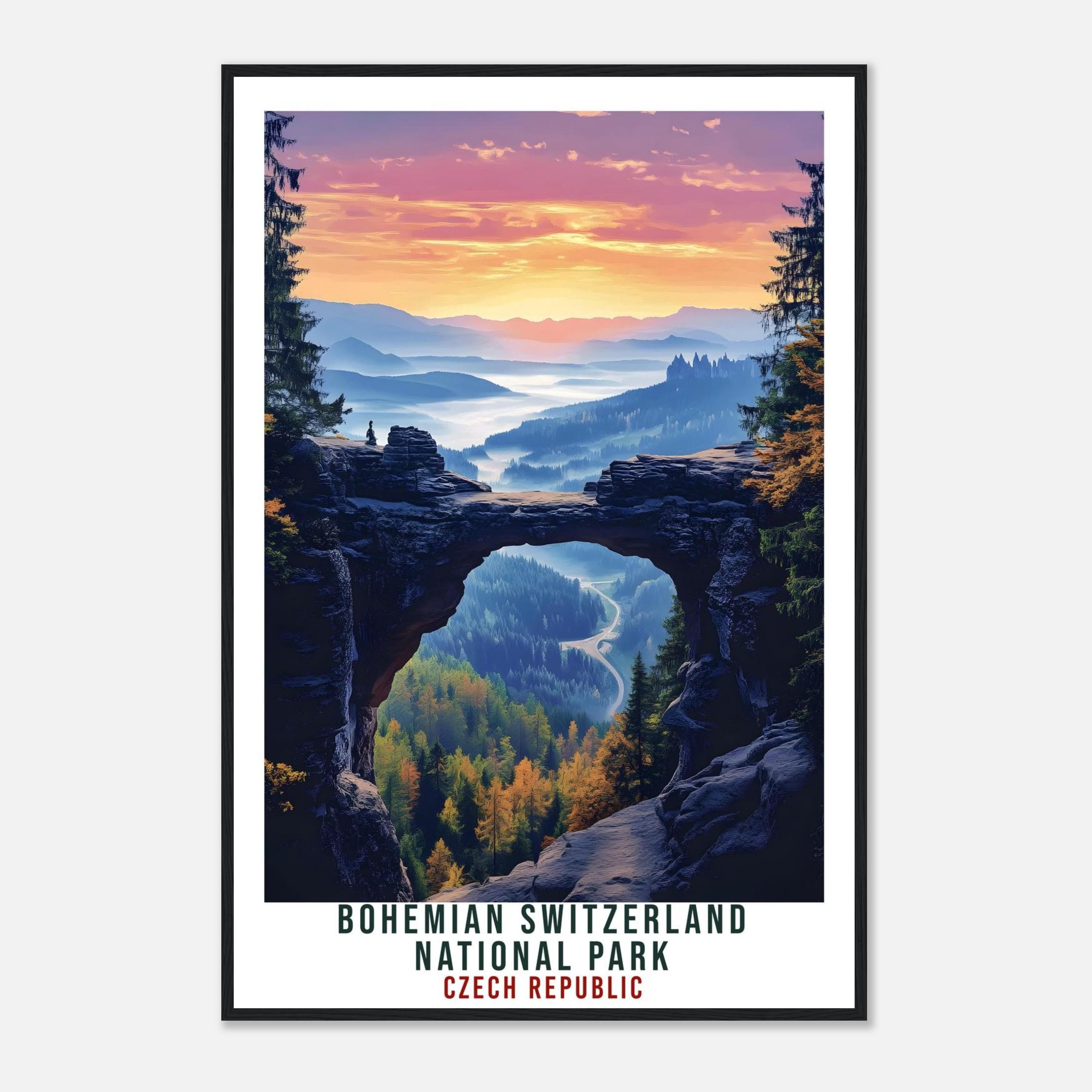 Bohemian Switzerland National Park Travel Print Czech Republic Home Decor Wall Art Gift Wall Hanging Art Lover Czechia Artwork Travel Poster