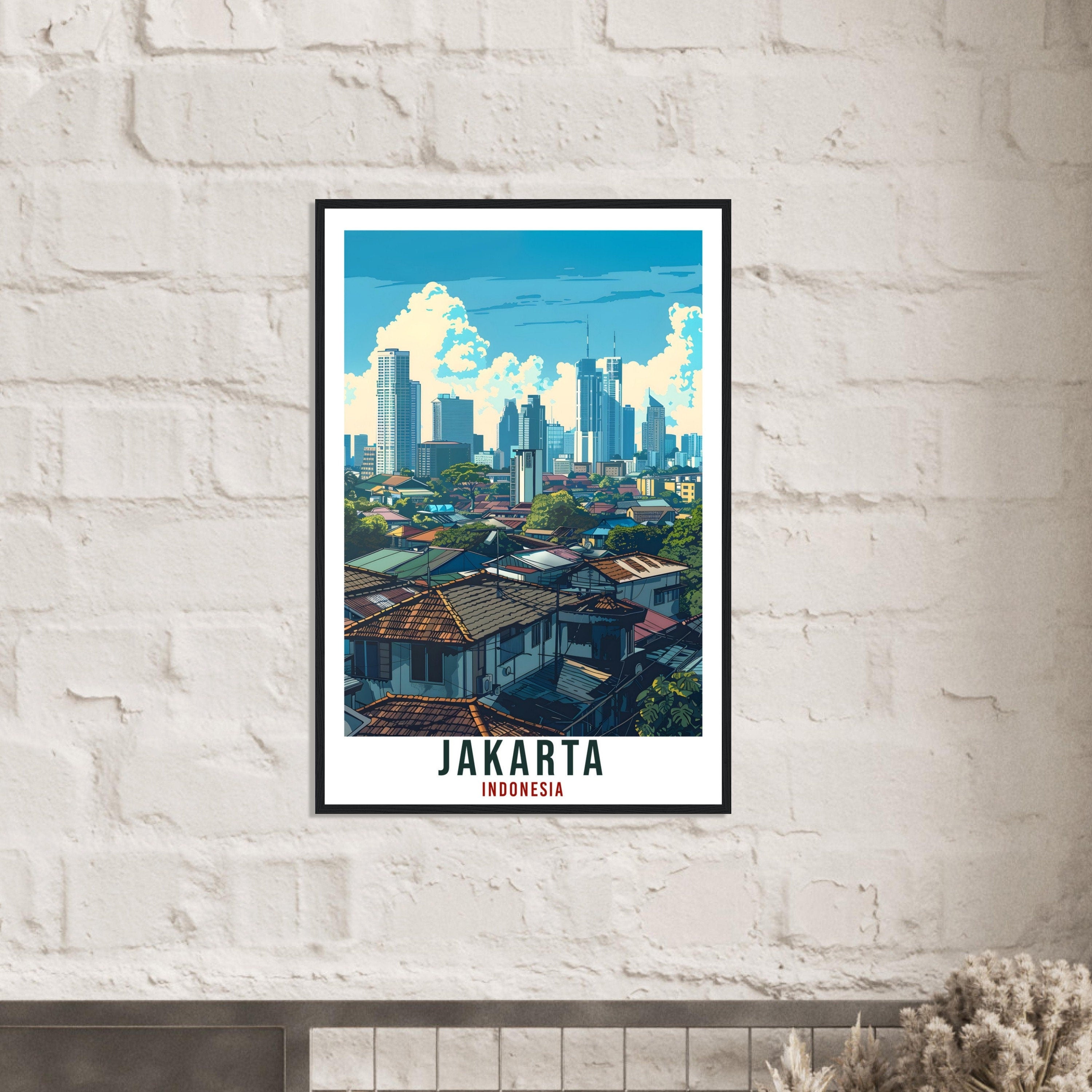 Jakarta Travel Print Wall Art Wall Hanging Home Décor Jakarta Gift Landmark Artwork Travel Art Lovers Indonesia Jakarta City Travel Poster