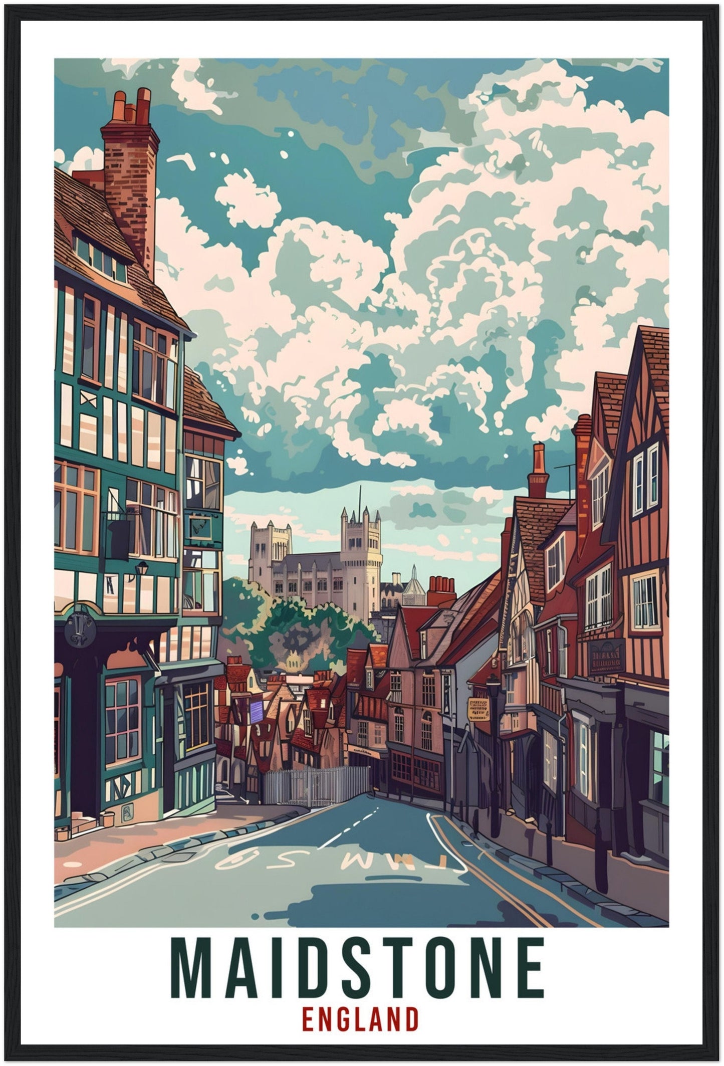 Maidstone Travel Print Wall Art Wall Hanging Home Living Décor Maidstone Gift Art Lovers Gift UK Artwork Gift Print England Travel Poster