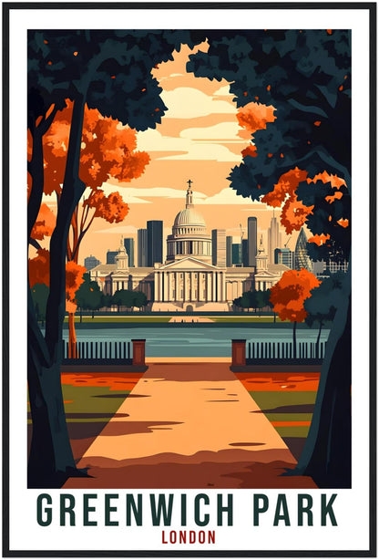 Greenwich Park London Travel Print England Decor PLACE Wall Art Gift Wall Hanging Art Lover Greenwich Park London Artwork Travel Poster Art