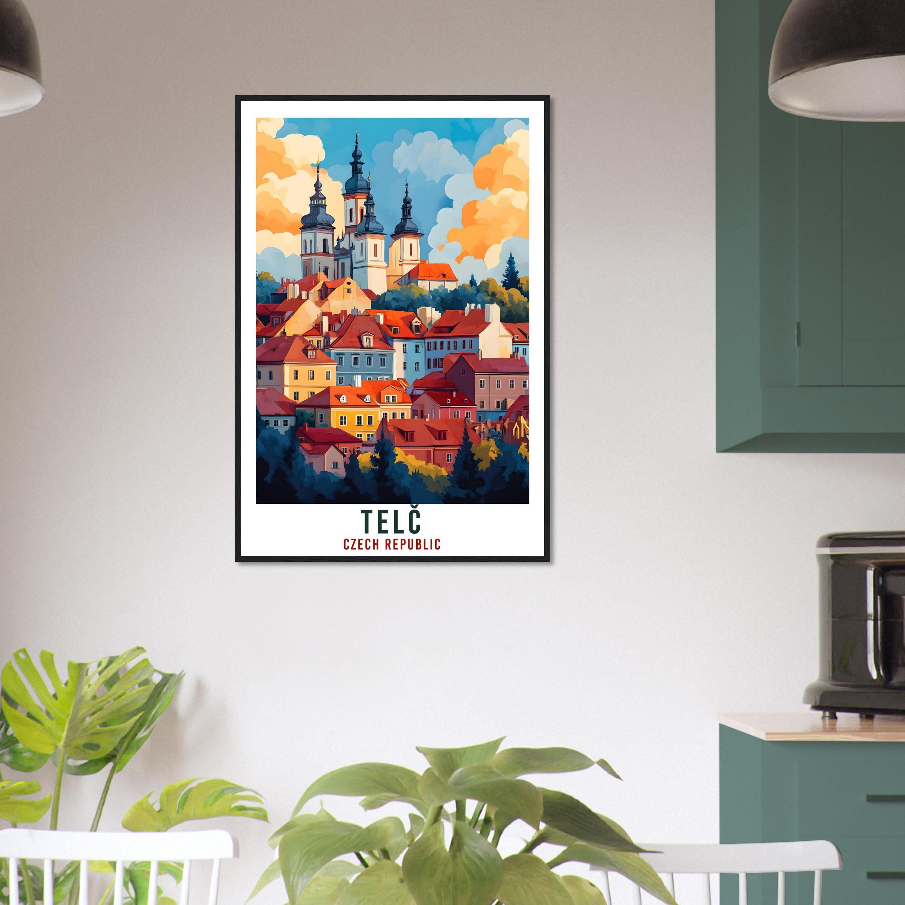 Telč Travel Print Czechia Home Decor Telč Wall Art Gift Wall Hanging Art Lover Telč Czech Republic Artwork Travel Poster Travel Artwork