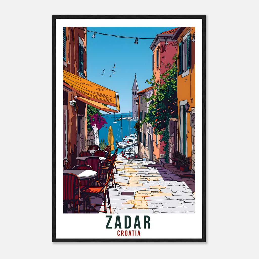 Zadar Travel Print Croatia Wall Art Wall Hanging Home Décor Zadar Gift Croatian Landmark Artwork Gift Zadar Croatia Holiday Travel Poster