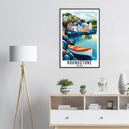 Roundstone Travel Print Ireland Home Decor Roundstone Wall Art Gift Wall Hanging Art Lover Roundstone Irish Artwork Travel Poster Ireland