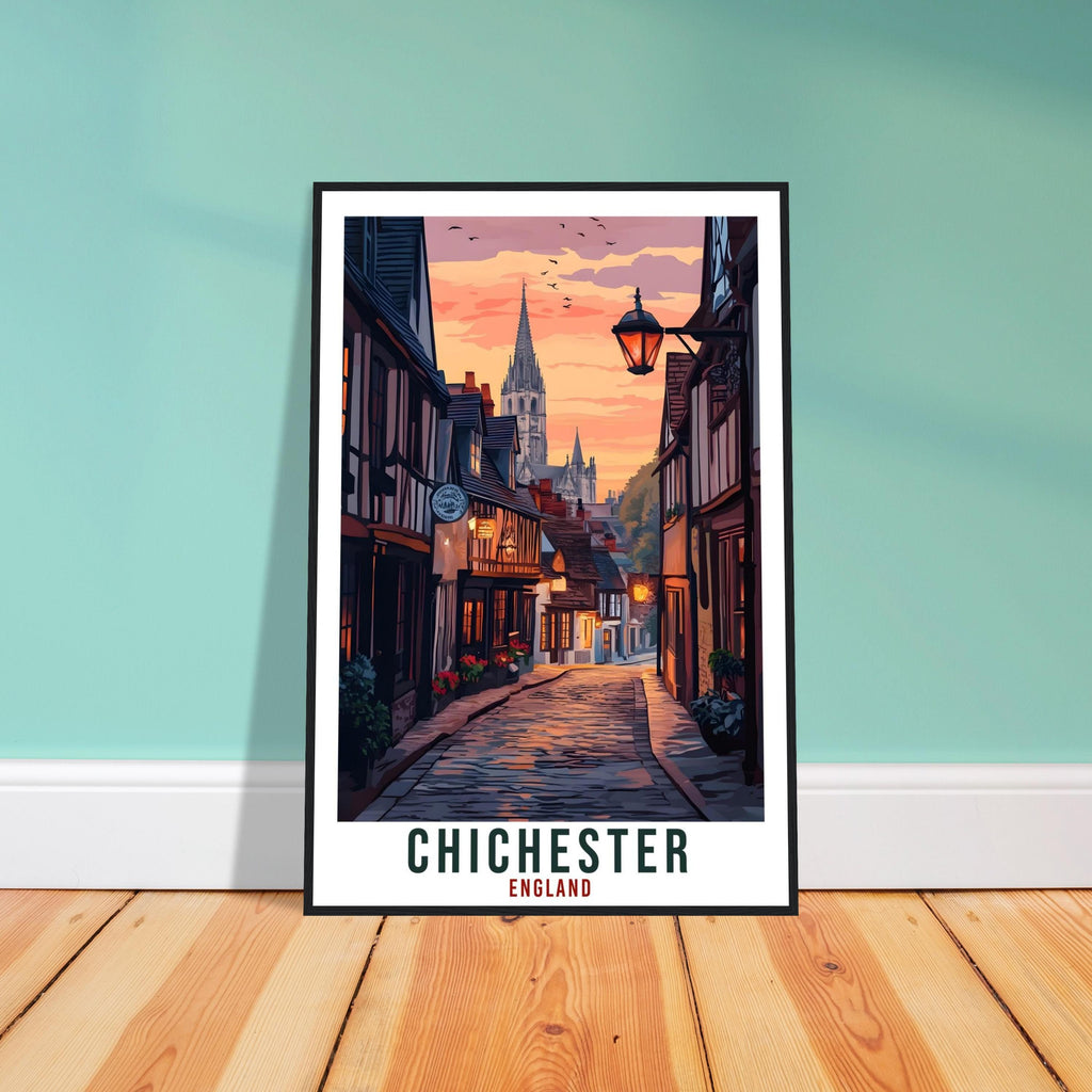 Chichester Travel Print England Decor Chichester Wall Art Gift Wall Hanging Art Lover Chichester England Artwork Travel Poster Travel Art